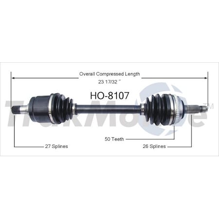 Surtrack Axle Cv Axle Shaft, Ho-8107 HO-8107